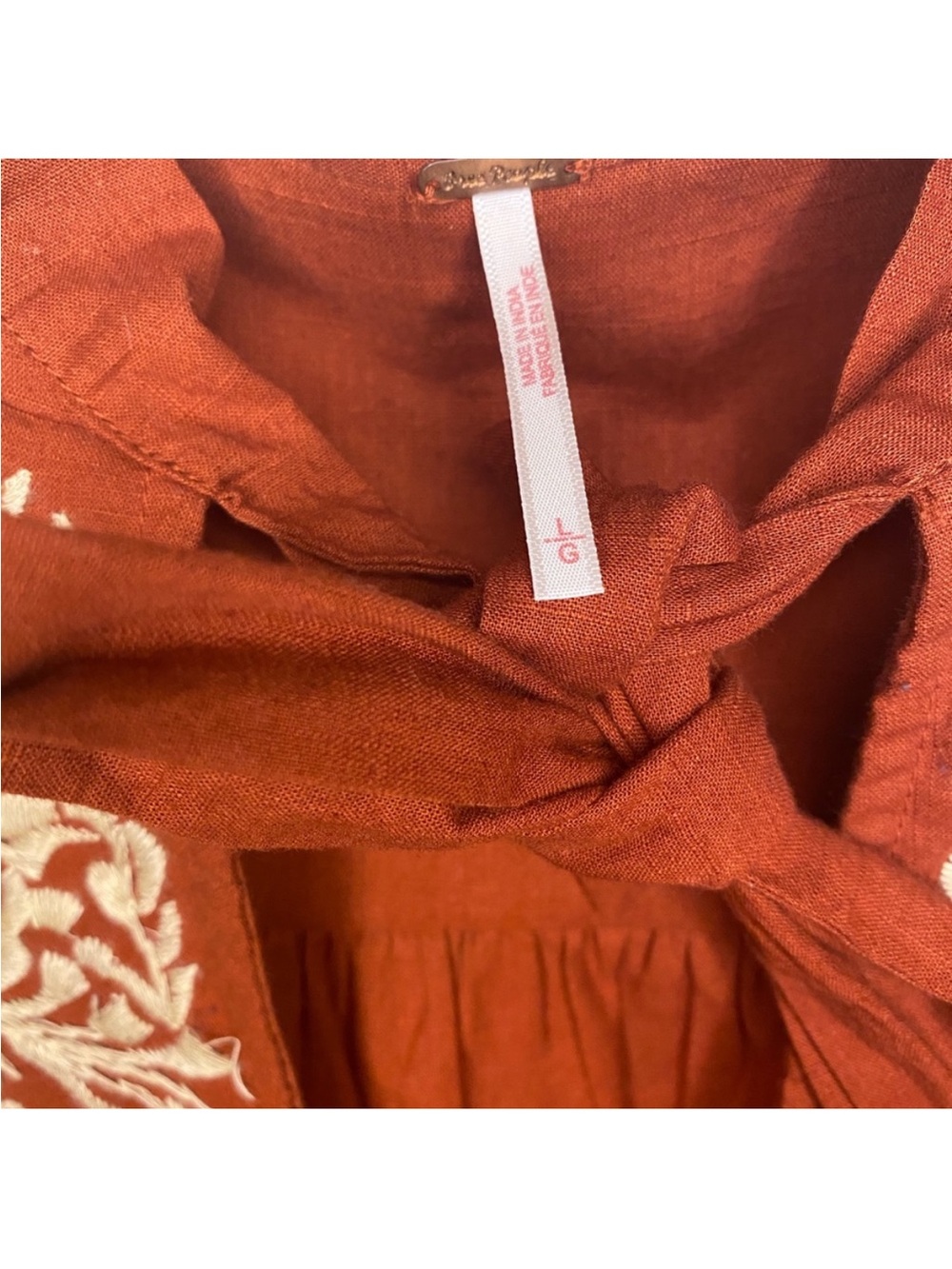 Free People Rust Embroidered Peasant Blouse - Picture 3 of 3
